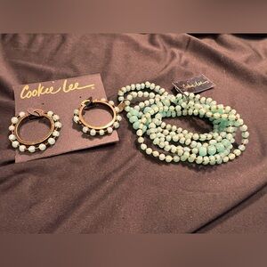 Cookie Lee-glass bead bracelet and earrings